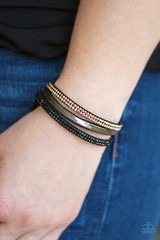 NEW PAPARAZZI “I MEAN BUSINESS MULTI URBAN ADJUSTABLE SNAP BRACELET NWT