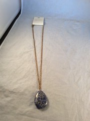 Forever 21 Large Stone Blue Multi String Gold Tone