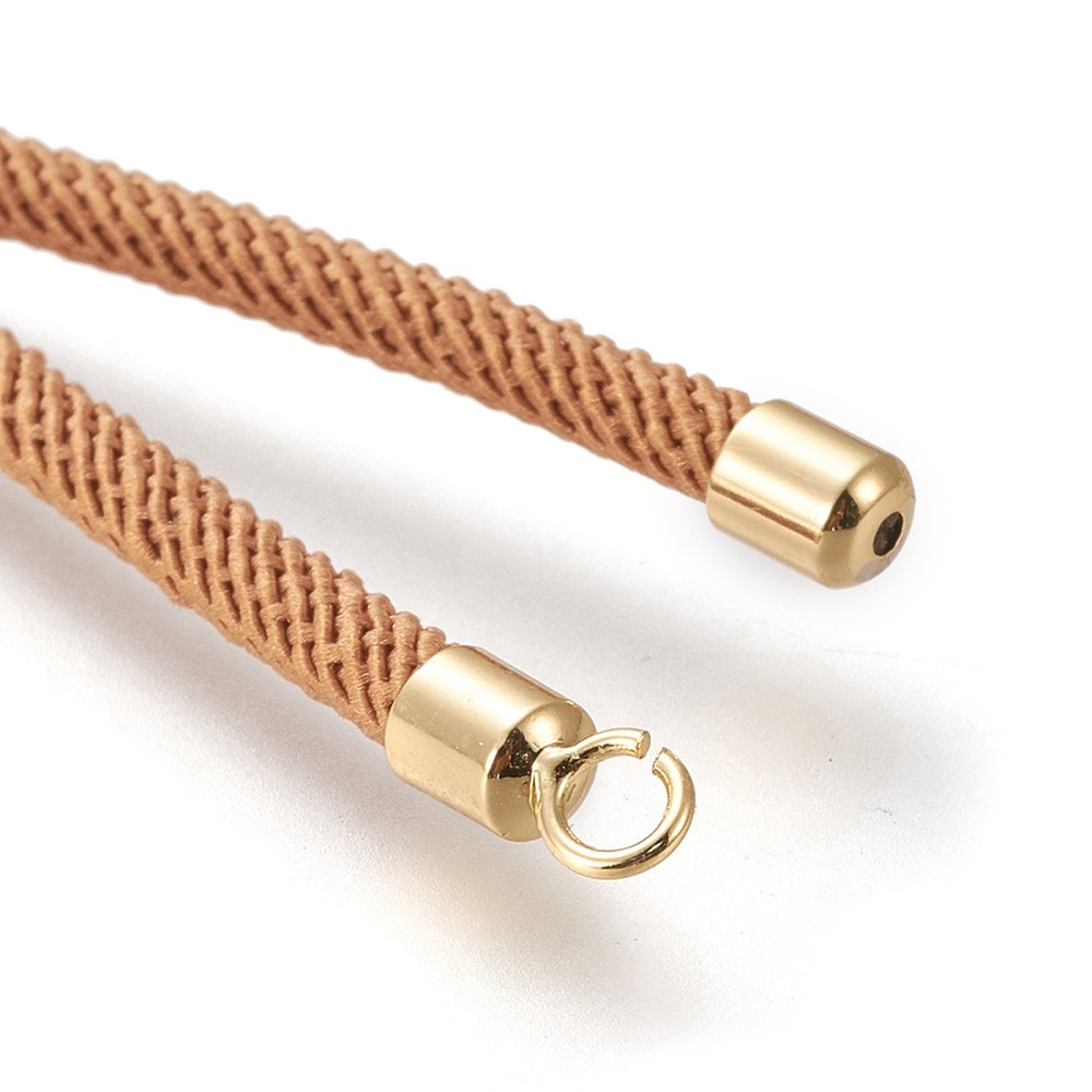 10pcs Light Brown Nylon Twisted Cord BraceletSlider Findings for Jewelry Making gallery