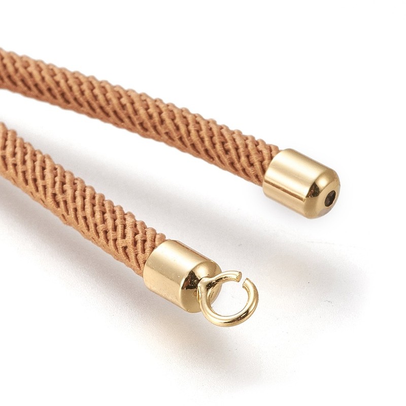10pcs Light Brown Nylon Twisted Cord BraceletSlider Findings for Jewelry Making gallery