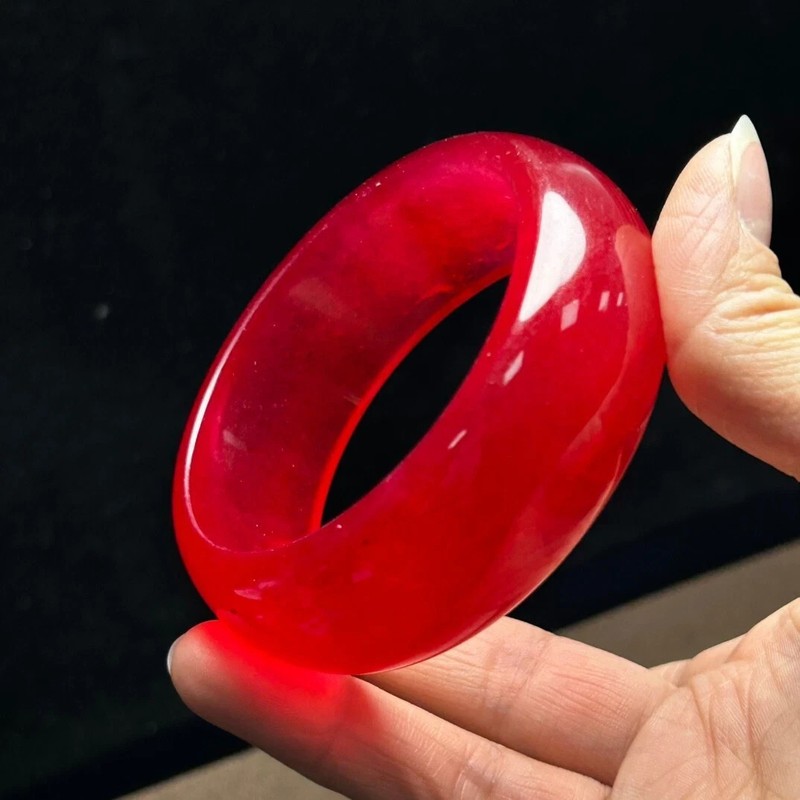 Real Natural Burmese Ice tyre red Jade jadeite Bracelets Bangle 57mm gallery