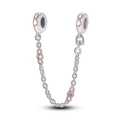 Optional 925 Silver DIY Charm Safety Chain CZ Starry Star fit Bracelet for Women