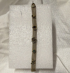 Vintage Goldette N.Y. Multi Strand Slide Bracelet Missing Stones Repair