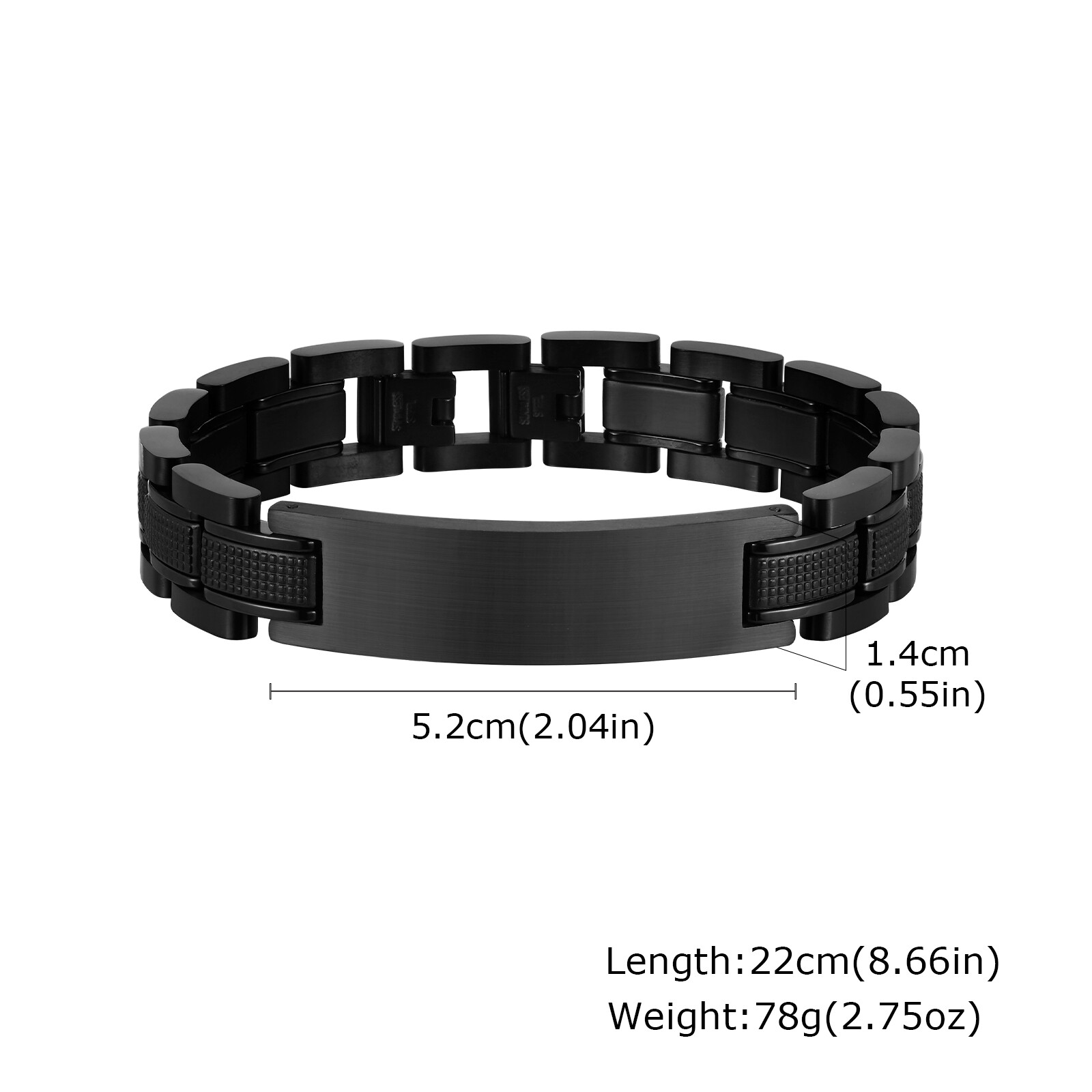 VNOX Personalised Watch Band Bracelet for Men Stainless Steel Chunky Wristband gallery