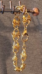 Jewelry Gold Tone Byzantine Chainmail Weave 9 inch Bracelet Lobster Claw Clasp