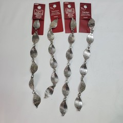 Lot 4 Bead Gallery Silver Plated Metal Large Leaf Charms Bracelet 6 Pieces Each