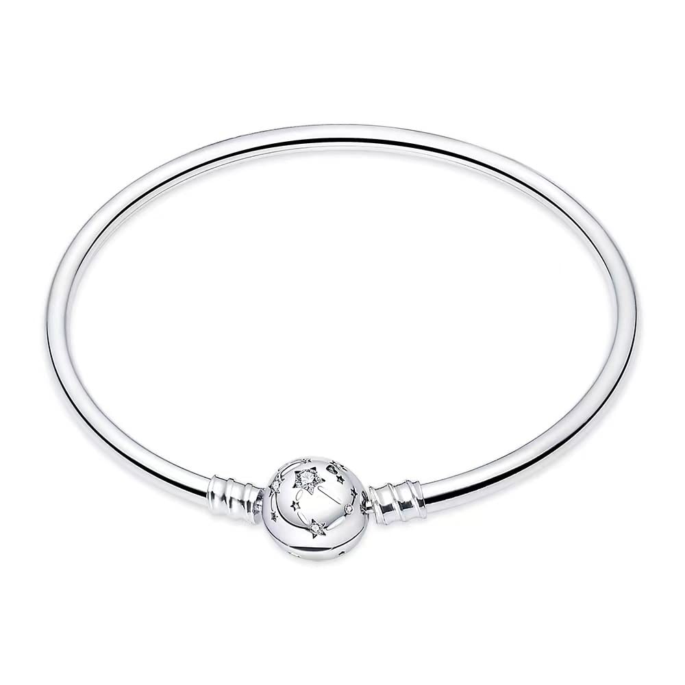 925 Sterling Silver Snake Chain Bracelet Fully with Pandora charms, With Mick...