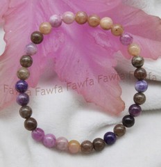 6/8/10mm Natural Multi-Color Tourmaline Round Gems Beads Elastic Bracelet 7.5”