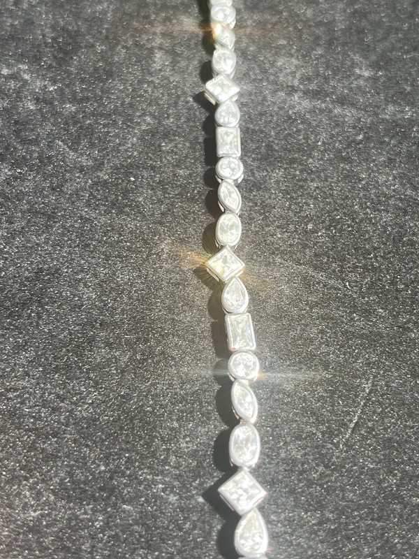 Sterling silver 925 Tennis bracelet Cz Cubic Zirconia QVC Diamonique Womens gallery