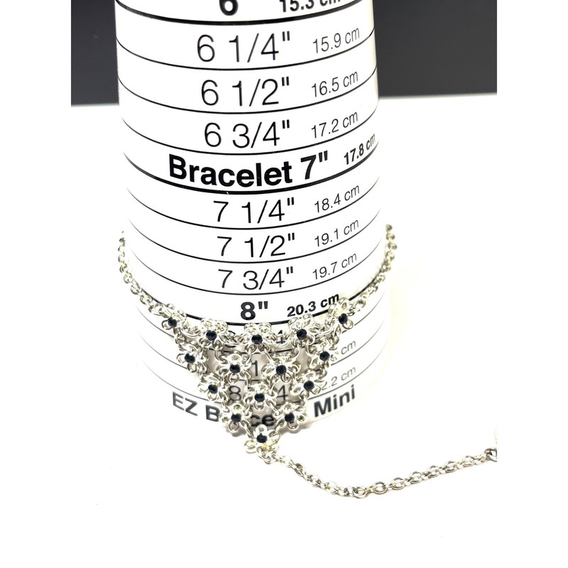 Pre-Owned Silver and Black Rhinestone Ring and Bracelet Combination gallery