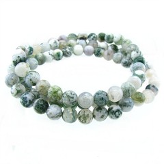 6mm Round Stackable Triple raw stone Bead Stretchy Bracelet / Necklace