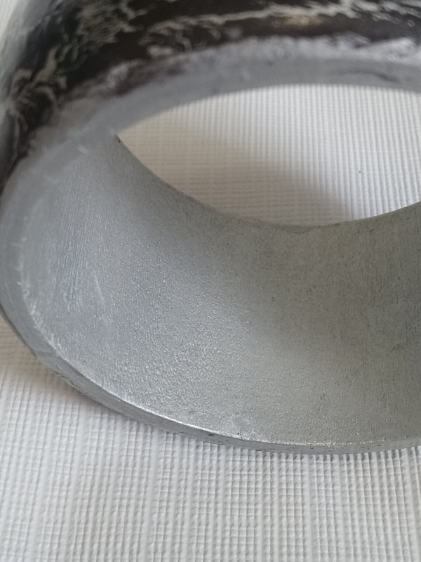 Black & Silver Painted Cracked Effect Pattern Wood Cuff Bracelet Fair Condition gallery