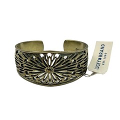 Lucky Brand Cuff Bracelet Jewelry Womens Crystal Stone Gold Tone Openwork