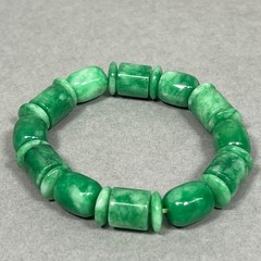 Real Natural Green Myanmar Beads Jade jadeite Bracelet Bangle Elastic Band NICE