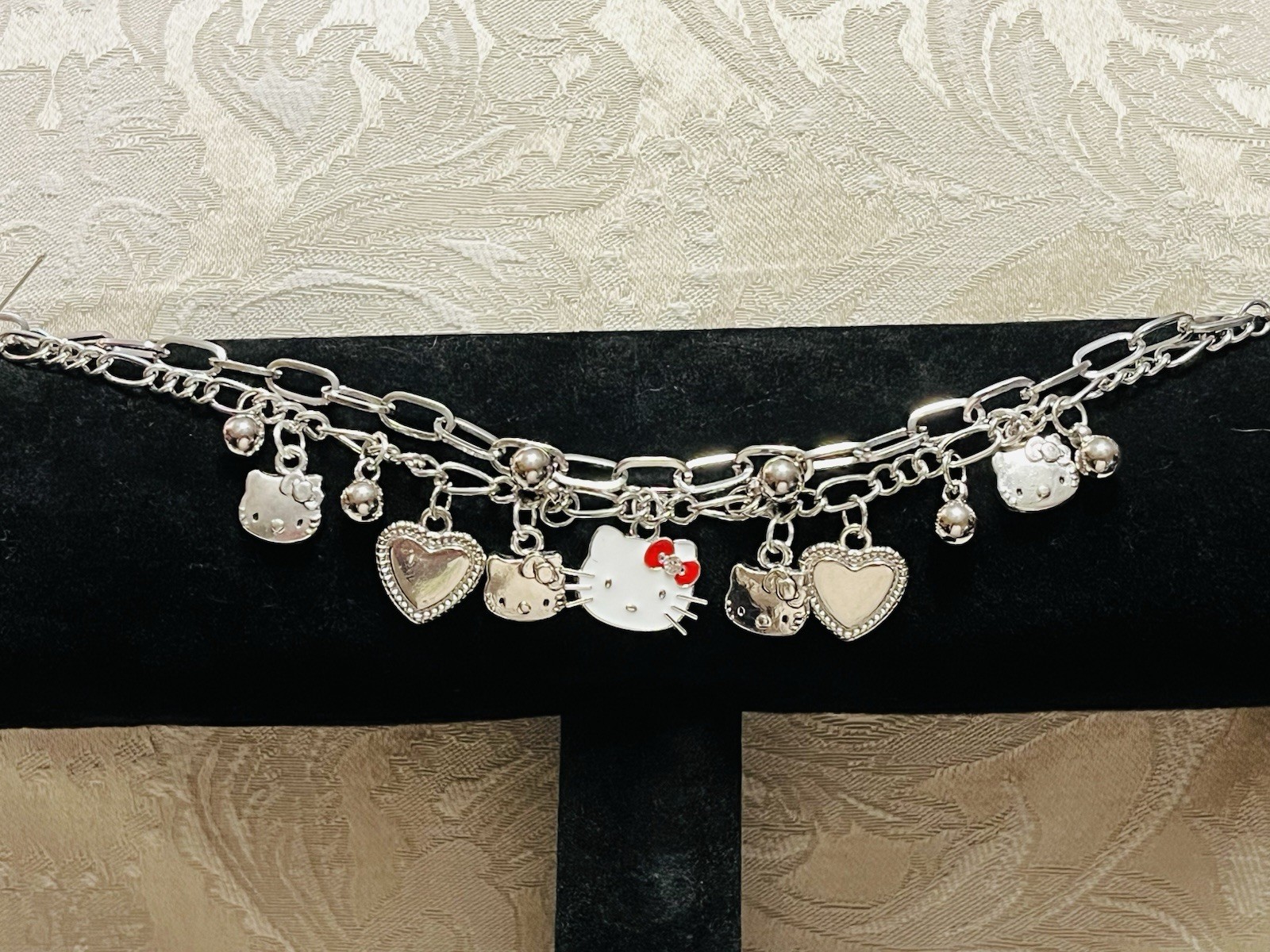 Sanrio Silver Hello Kitty Multiple Charm Adjustable Fashion Fun Trendy Bracelet gallery