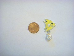 YELLOW FISH CHARM DANGLE FOR BRACELETS OR PENDANTS