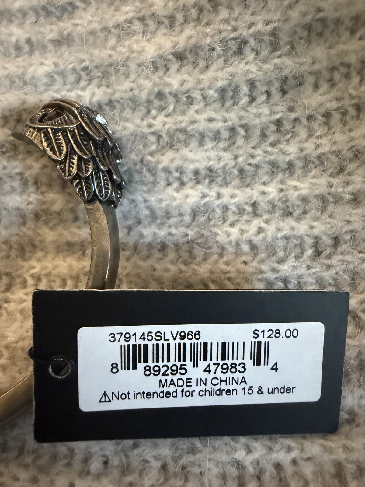KURT GEIGER LONDON SILVERTONE CRYSTAL HINGED CUFF DUAL EAGLE BANGLE BRACELET NWT gallery