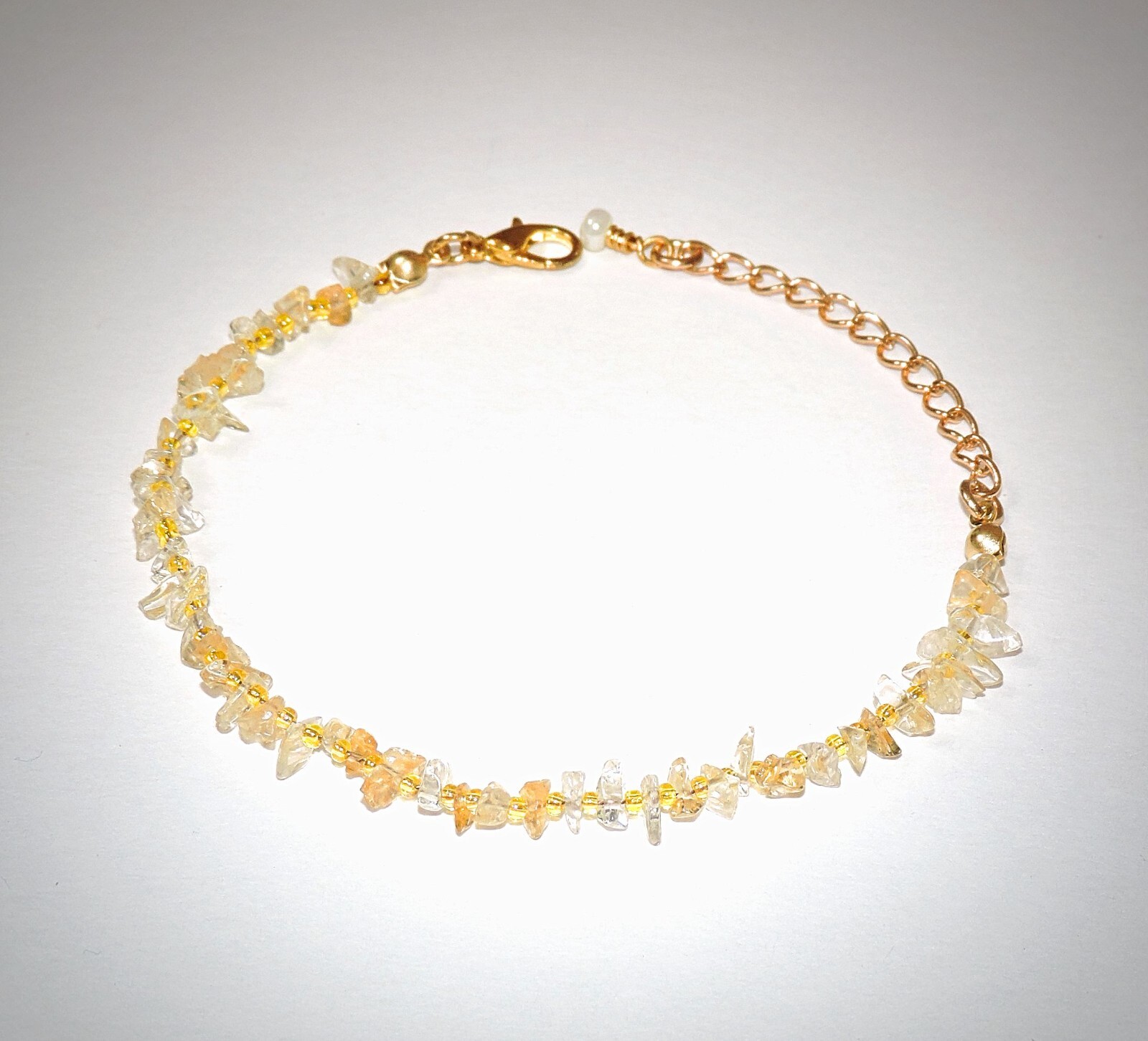 Natural Yellow Citrine Stone Chip Adjustable Bracelet Lobster Claw Closure gallery