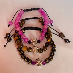 Handmade Stone Beaded Unisex Bracelet Set. Pack OF 3. Perfect For Every Day Wear