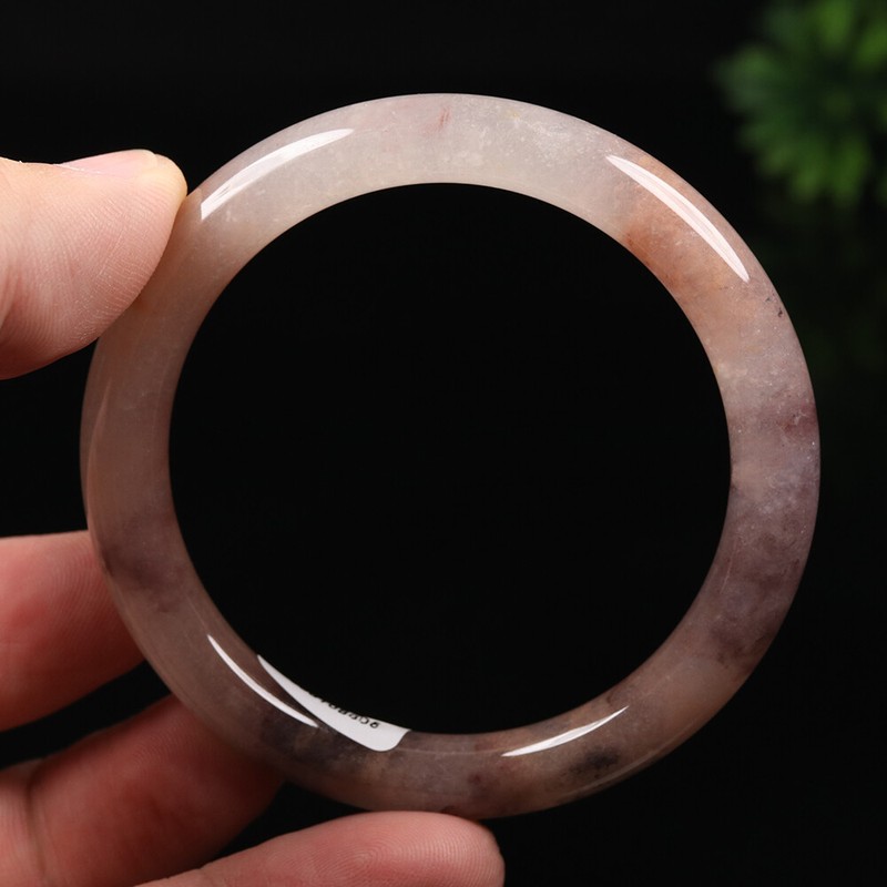 52-64mm Certified Golden jade bracelet 100% Natural Lavender Purple Jade Bangle gallery