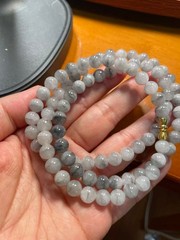 Jadeite Burma necklace 7m one line wuji type A Burmese jade 翡翠一线乌鸡