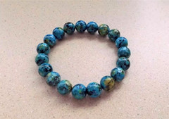 AZURITE MALACHITE BEADED 10mm STRETCH [ 7 1/4- 7.5″ ] BRACELET NEW * USA