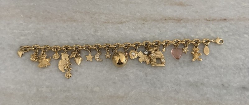 Kirks Folly Midsummer Night's Teddy Bear Bee Dream Gold Tone Charm Bracelet gallery