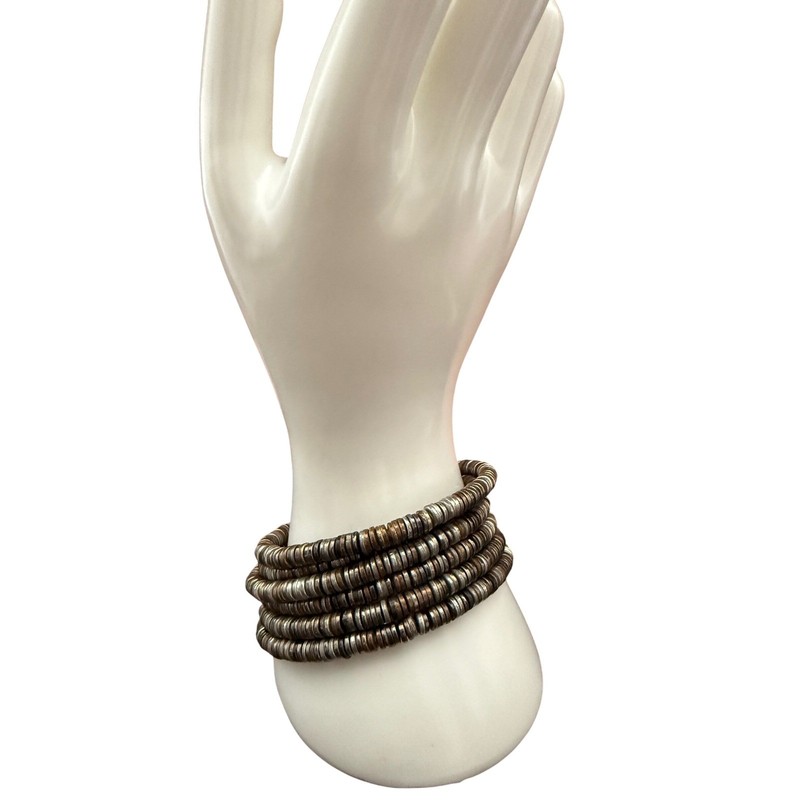 Boho Chic Mixed Metals Pailette Soiral Wrap Bracelet gallery