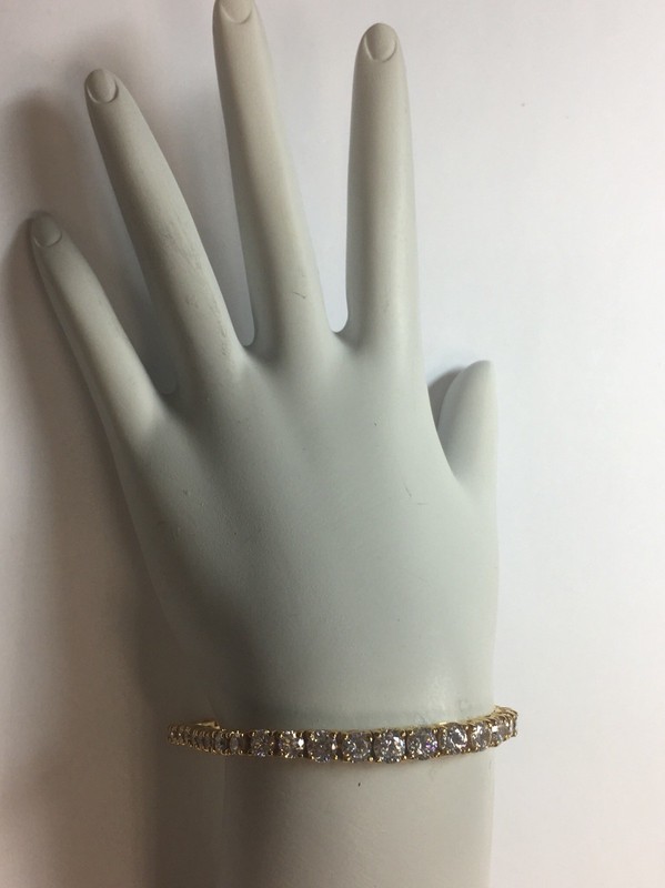 Rare Bracelet 14.59g 925 Graduating Silver 3-5mm RBC CZ Estate Vintage Gem Stone gallery
