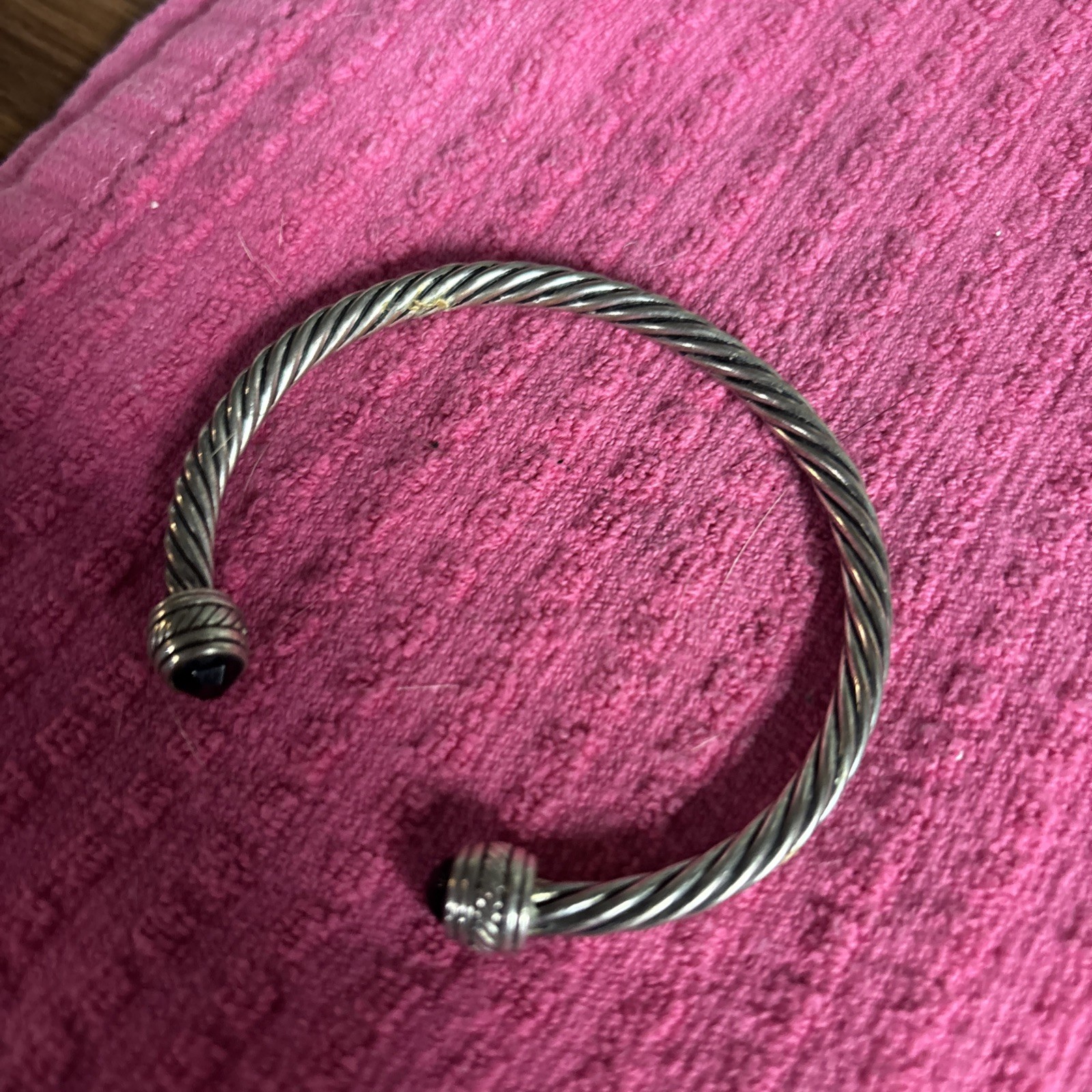 Twisted Cable Cuff Bracelet Silver Tone gallery