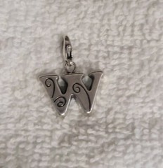 Brighton Uppercase Letter “W” Snap/Clip Dangle Charm NWOT Retired/Discontinued