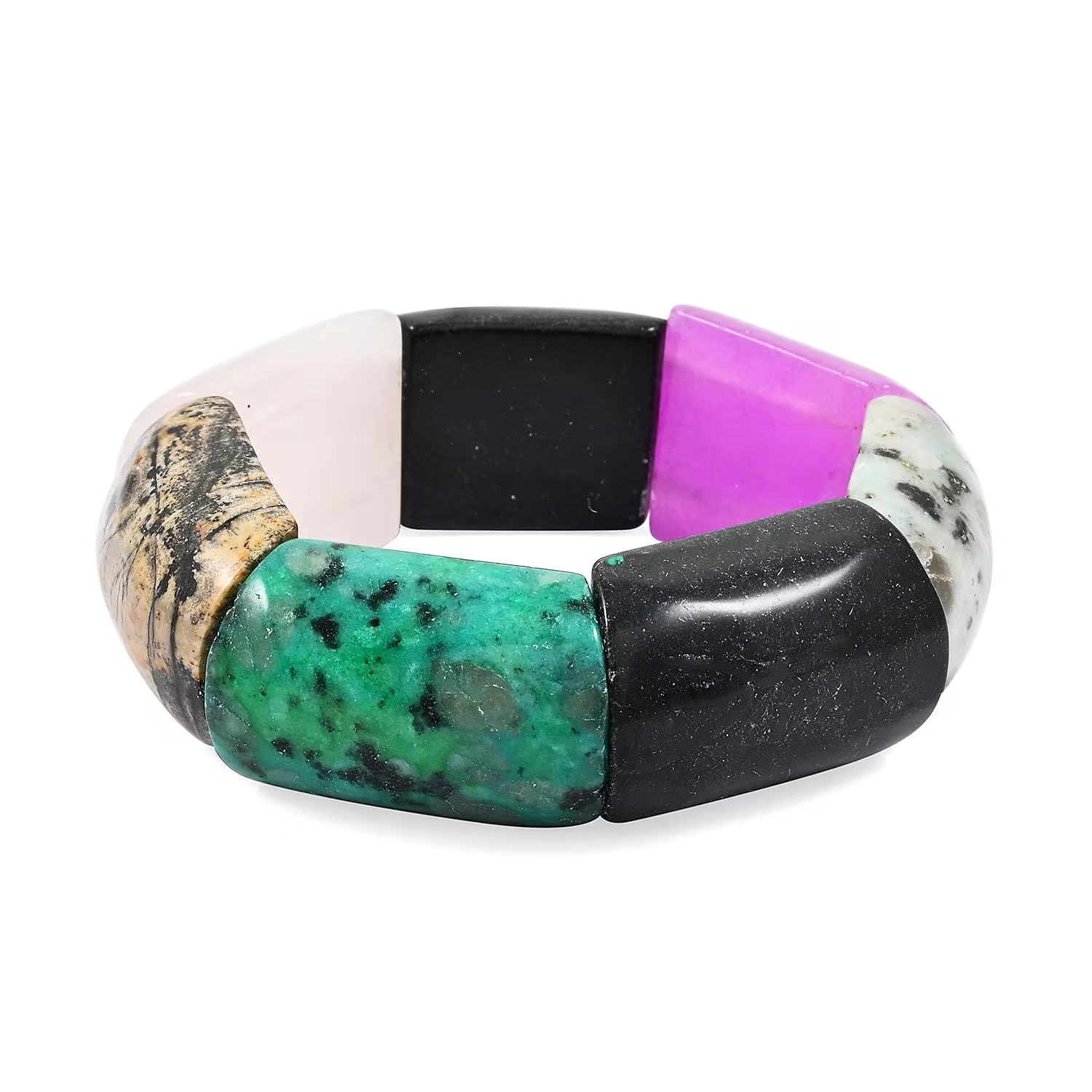 Large Section Multi-Stone 410.25 ctw Stretch Bracelet 6-7In Christmas Gifts gallery