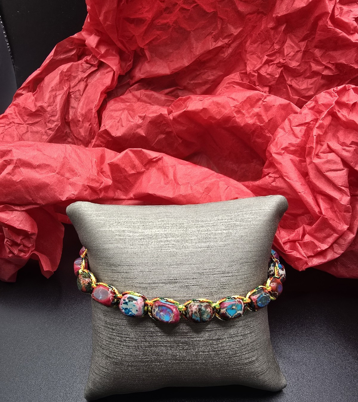 Multicolor Oval Crystal Beaded Adjustable Bolo Bracelet Gold Tone gallery