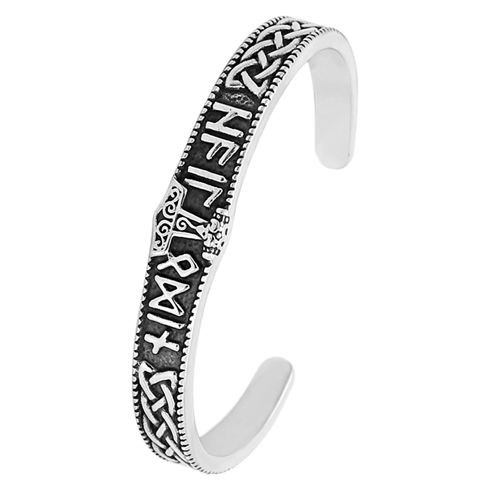 Men's Vintage Viking Rune Open Bracelet Stainless Steel Cuff Talisman Jewelry gallery