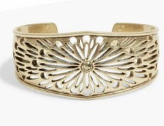 $39 Lucky Brand Gold Tone Openwork Crystal Cuff Bracelet