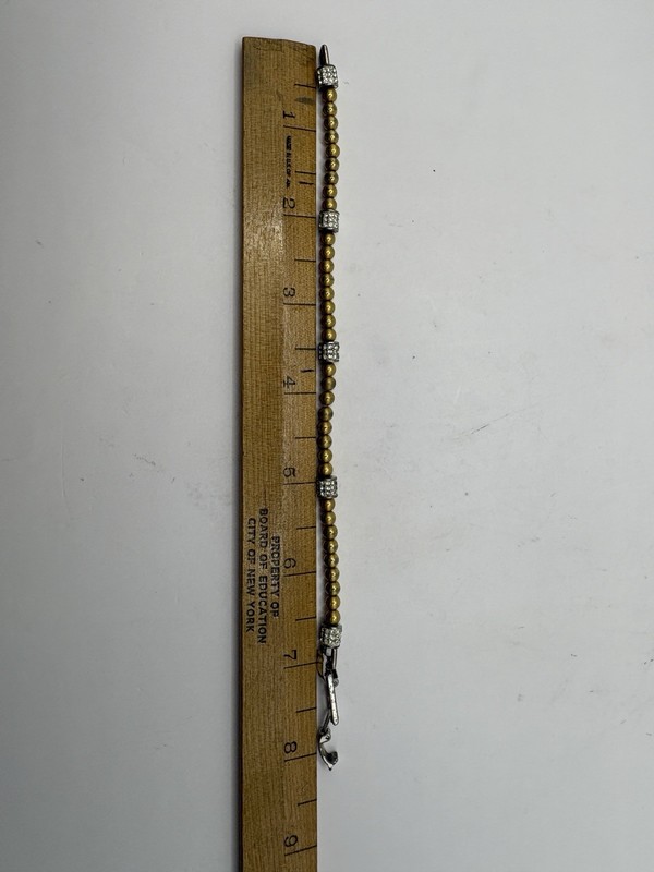 Brighton Meridian Petite Brushed Gold Beaded Crystal Bracelet, Used gallery