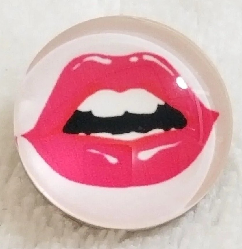 LIPS 18mm/20mm GINGER SNAP BUTTON POPPER CHUNK FOR INTERCHANGEABLE JEWELRY #6 gallery