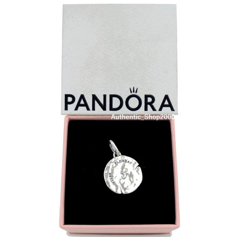 New 100% Authentic PANDORA 925 Cherry Blossom Medallion Coin Charm 794085C01 gallery