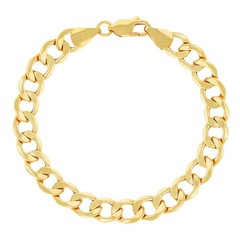 10K Yellow Gold 25mm75mm Cuban Curb Link Chain Bracelet Mens Womens 7 9 G2U