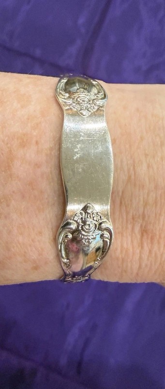 WM A Rogers Oneida LTD Silver-Plated Spoon Cuff Bracelet gallery