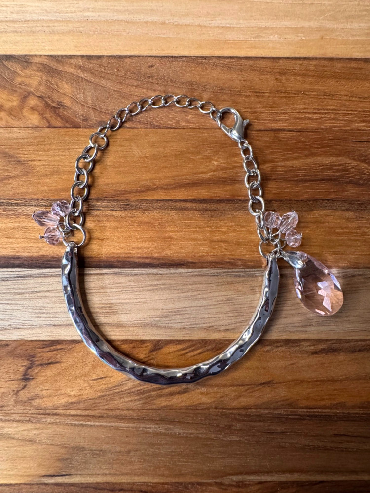 Paparazzi Let Yourself GLOW Silver w Pink Tear Drops Fashion Jewelry Bracelet