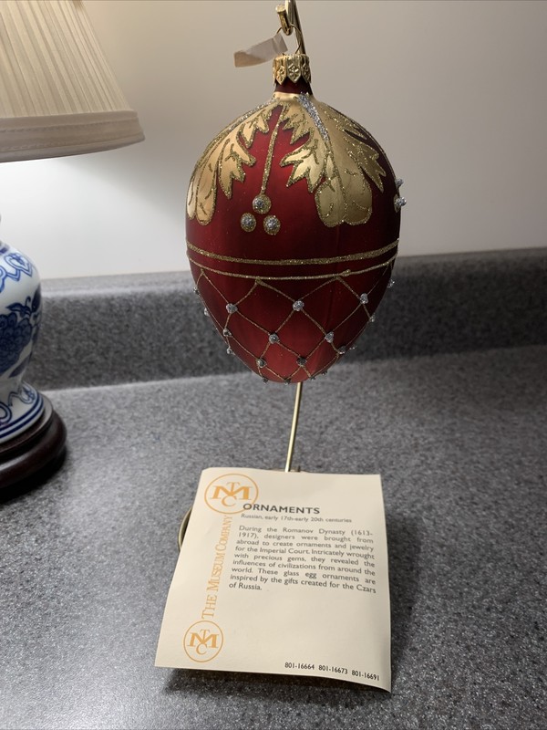Made In Poland Burgundy Egg Ornament “The Museum Company” Pre Owned gallery