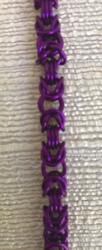 New Chainmaille Purple Byzantine Bracelet 7" gallery