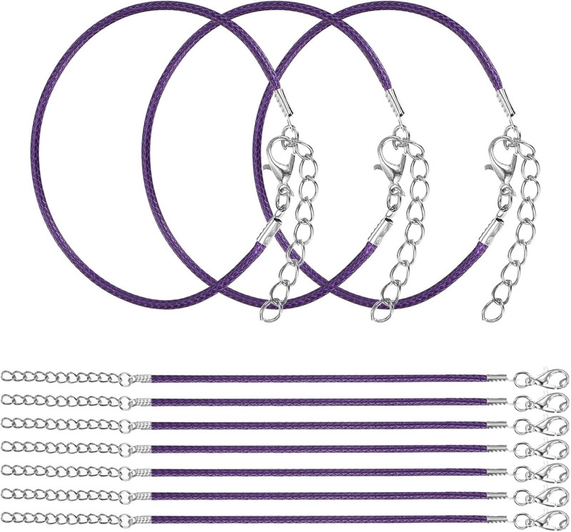 10 PCS Dark Purple Bracelet Cord,9" Adjustable Friendship Bracelet 2Mm Waxed Pol gallery