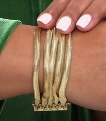 Heidi Daus “Snake Charmer” Multi-Strand Serpentine Gold-Tone Bracelet Small/Med