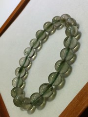 Genuine Natural Green Rutilated Quartz Crystal Round Beads Bracelet 9mm AAAAA