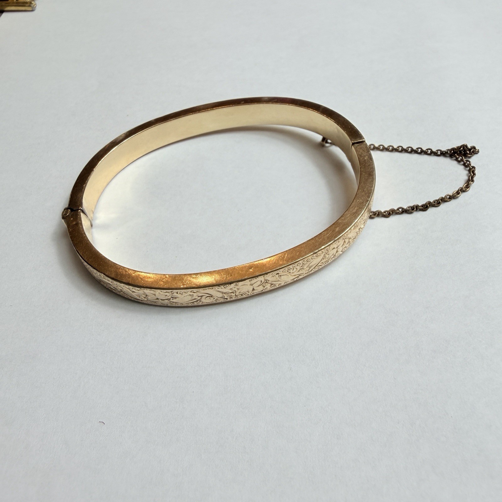 Antique Victorian Gold Filled Taille d'Epargne Bangle Bracelet gallery
