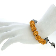 Stunning 10MM Black and Orange Beaded Adjustable Bracelet