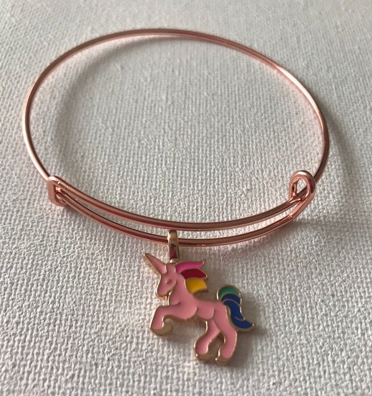Pink/White Unicorn Charm Expandable Bracelet gallery