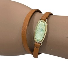 Kendra Scott Wrap Bracelet Dani Gold Sea Green Chrysocolla Stone Buckle Strap